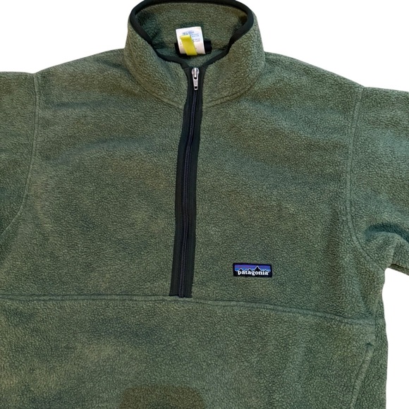 Patagonia Synchilla 1/4 Zip Fleece Pullover Green Size Medium Classic Logo - Picture 2 of 4